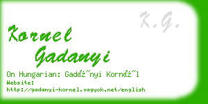 kornel gadanyi business card